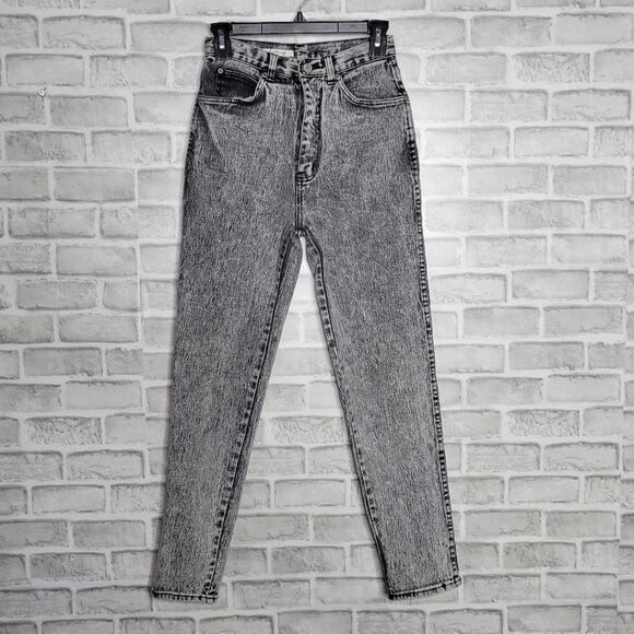 Vintage 80s 90s Helium Black Acid Wash Mom Jeans, 25" waist - Picture 3 of 7